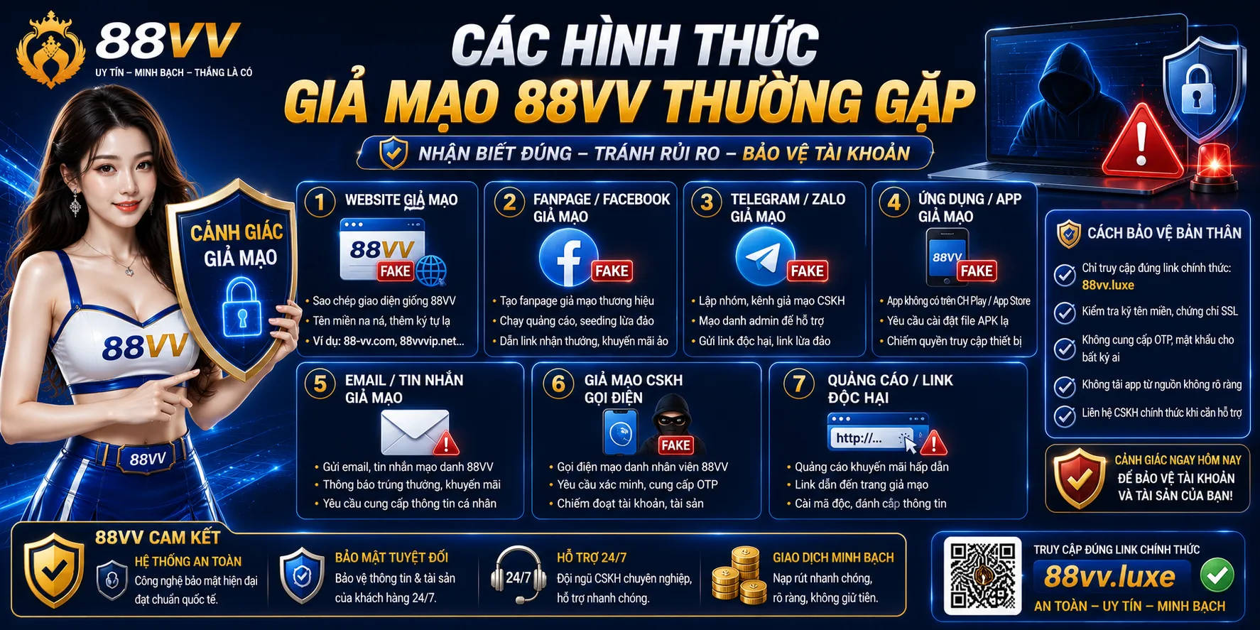 Các hình thức giả mạo 88VV thường gặp