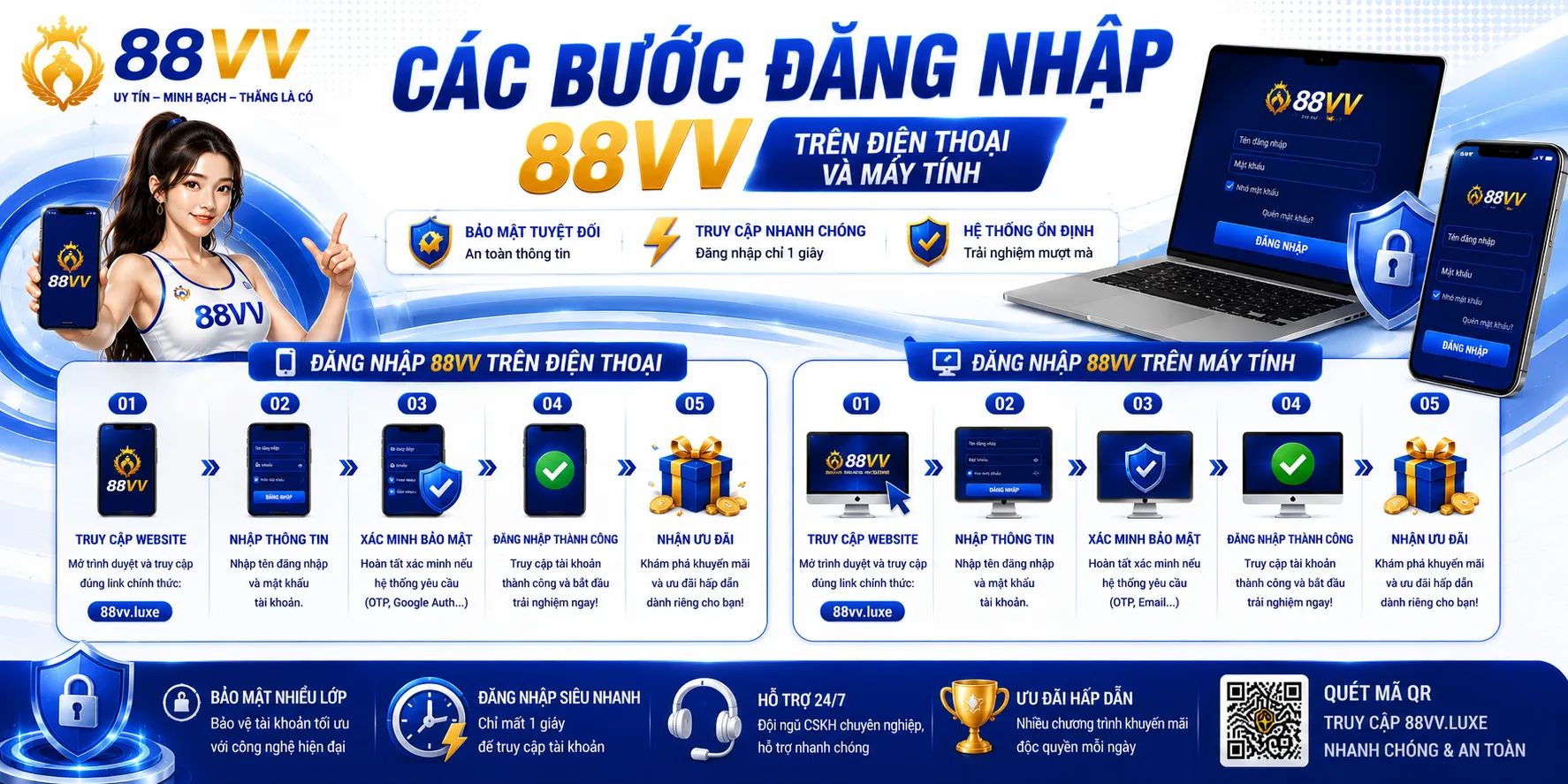 Đăng Nhập 88VV – Cách Truy Cập An Toàn 2026 1 Các bước đăng nhập 88VV trên điện thoại và máy tính