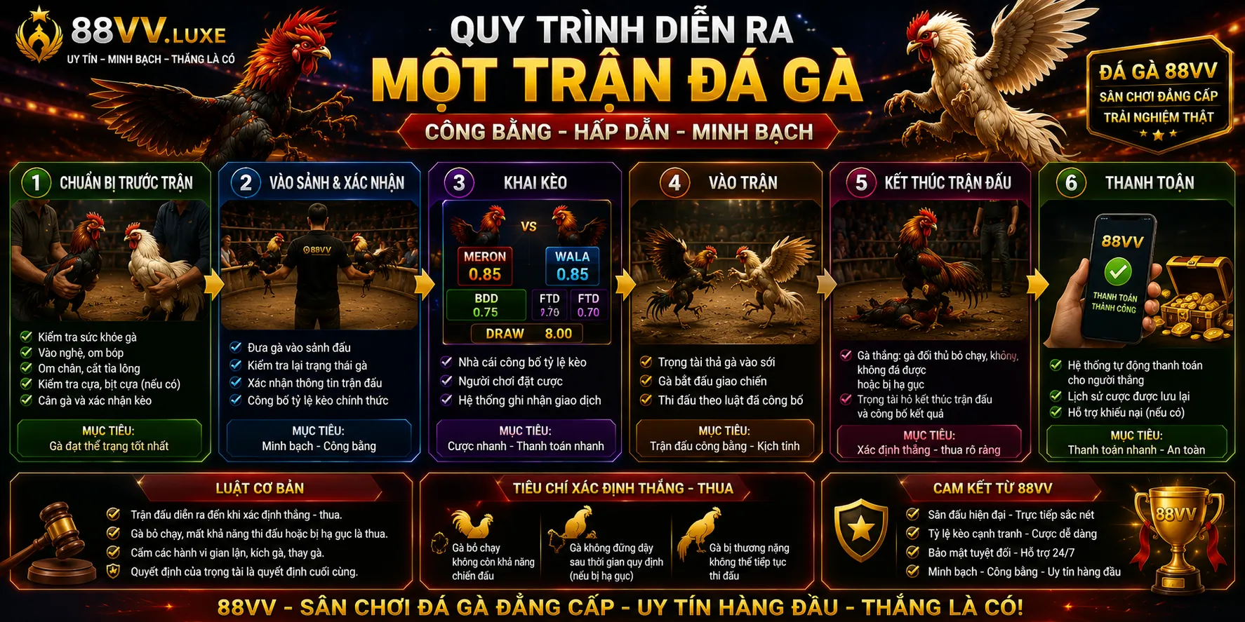 Quy trình diễn ra một trận đá gà